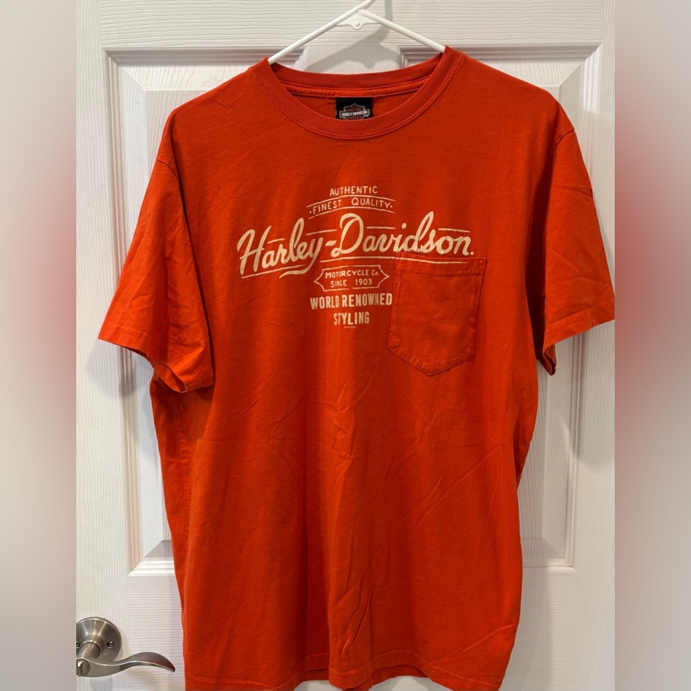 Harley-Davidson Men's Bold Orange Pocket‎ Tee